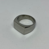 Men's Rectangle Stainless Steel Signet Ring - Mens silver square signet ring - rings for men - unisex band ring - mens jewelry rectangle - mens jewellery